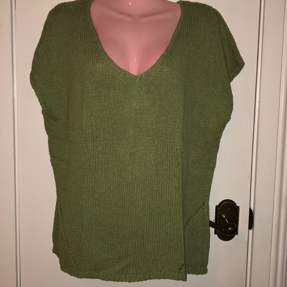 crossing pointe Sweaters - Crossing Pointe green sleeveless sweater